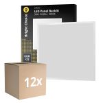 Lot 12x Bright Choice Panneau LED Backlit 36W 3240lm - 840 Blanc Froid | 60x60cm - UGR <22