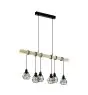 Eglo Suspension Luminaire Townshend 5 Acier Bois Noir | IP20 - Convient pour 6x E27 