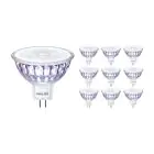 Lot 10x Philips Master Value LED Spot GU5.3 MR16 5.8W 460lm 60D - 930 Blanc Chaud | Meilleur rendu des couleurs - Dimmable - Équivalent 35W